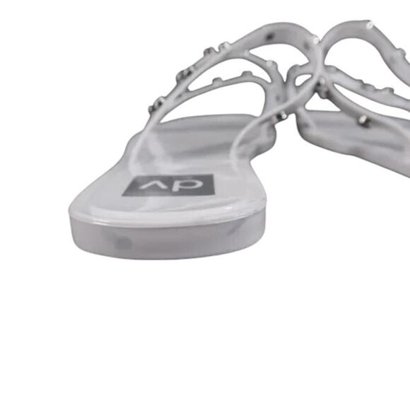 Dolce Vita Shoes Womens 6 Sandals Jelly Slides Casual Stud Flats White Shelly - Picture 2 of 12